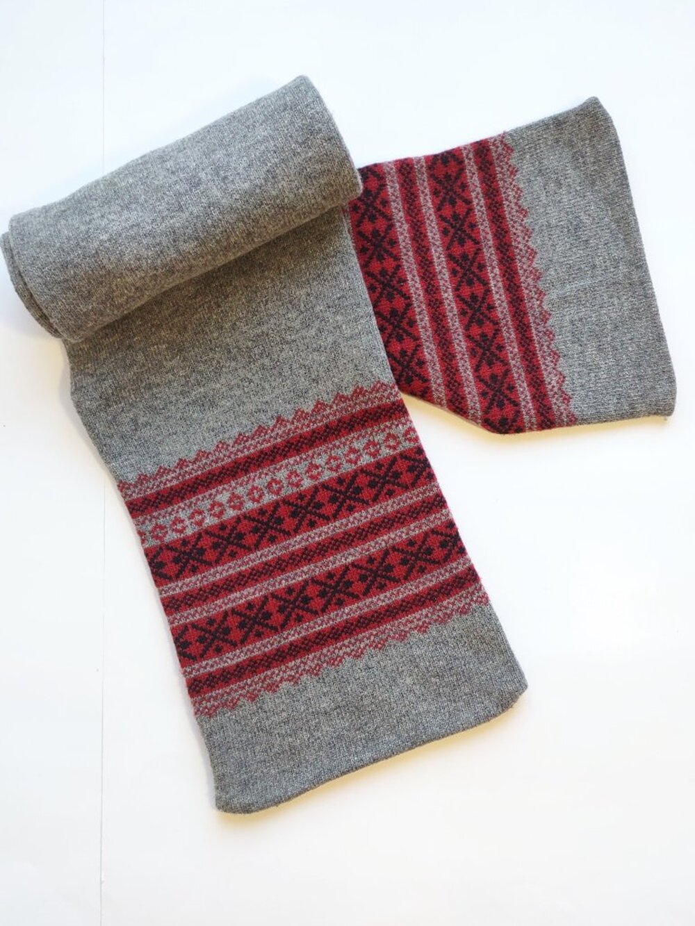 Vintage Old Navy Lambswool Scarf Fair Isle Rectangle Y2K Apres Ski  58 in x 9 in